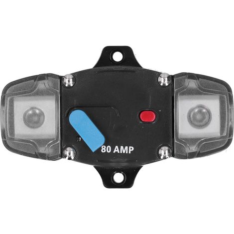 Disjoncteur automatique 80A avec fusible réarmable, protection contre les surcharges pour voiture, bateau, système audio et vidéo (1/5)