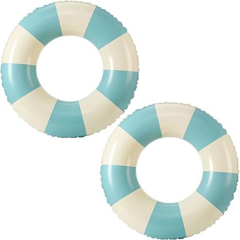 Salvagente gonfiabile per adulti - Salvagente in PVC a righe retrò - Perfetto per vacanze al mare e feste in piscina (1/5)