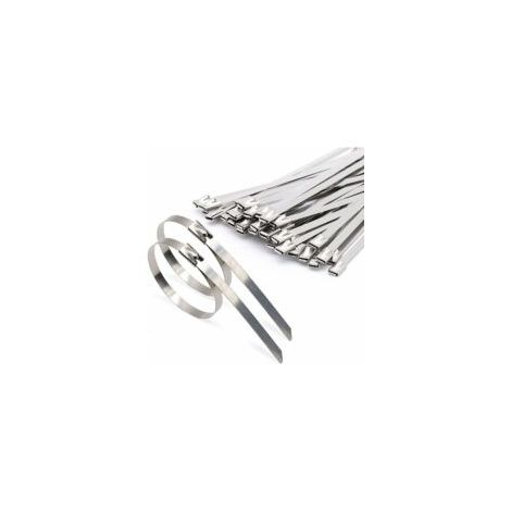 100 Stück robuste Kabelbinder, Edelstahl-Kabelklemmen, selbstsichernde Stahl-Kabelbinder 4,6 x 200 mm – Crezuo
