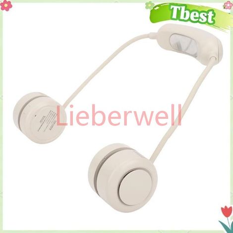 Tbest Ventilateur suspendu au cou Ventilateur Suspendu De Cou 3 Vitesses Réglables Refroidissant electromenager ventilateur Beige (1/5)