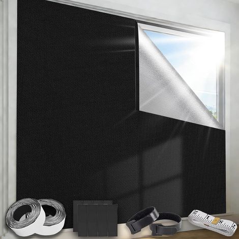 Store Occultant sans Perçage Toile Oxford 420D Rideau Découpable 145X100CM Portable Store Occultant Fenetre, Occultant et Isolant Thermique pour Chambre, Grenier, Portes et Fenêtres (1/5)