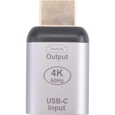 Adaptateur USB-C vers Type-C femelle vers HDMI compatible HDTV, adapté aux tablettes, téléphones portables et ordinateurs portables, prend en charge les résolutions 4K 60 Hz et 1080p. (1/5)