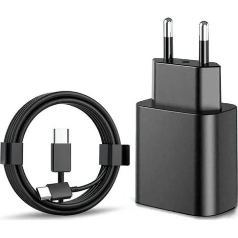 Chargeur rapide 45 W pour Samsung USB-C + câble USB-C de 2 m - UE - Noir (1/5)
