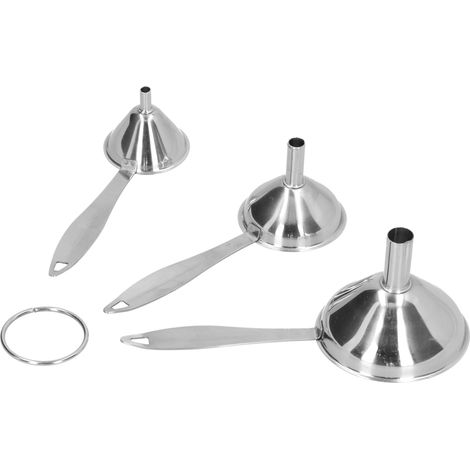 Entonnoir inox 3 pièces, mini entonnoir pour huile vinaigre vin épices sauce, anti-fuite, ustensile cuisine maison. (1/5)