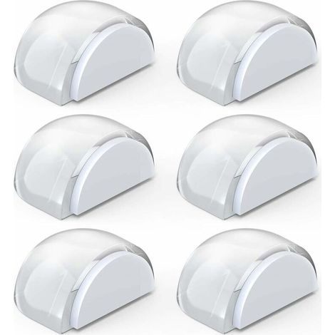 Butées de Porte Transparentes Stop-Porte Adhésif au Sol et Parquet, Butoirs de Porte Protection de Portes et Murs, 6pcs（Demi - carré）