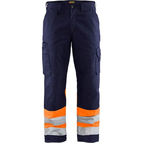 Pantalon haute visibilité multipoche Blaklader classe 1 Marine / Orange 44 (1/5)