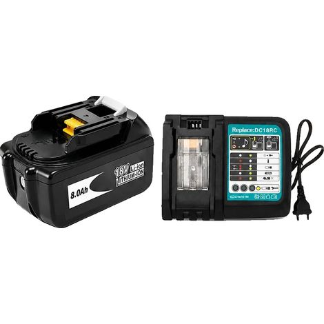 Ersatzbatterie, 8000mAh Kapazität, kompatibel mit Elektrowerkzeugen, 1X8.0Ah-Ladegerät (1/2)