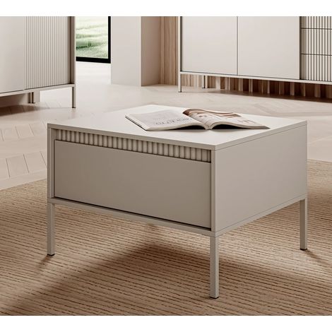 AX LIVING Moderner Couchtisch Beige Trentinis – Quadratisch, 68,1 cm