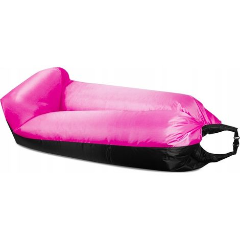 Aga Saco Inflable LAZY BAG 230x70 cm Negro/Rosa (1/5)