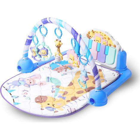 Tapis d Éveil pour Bébé Adventure Band 5 Jouets Suspendus et Piano à Pied Gym 3 Étapes 0 à 36 Mois Structure Renforcée Tapis en (1/4)