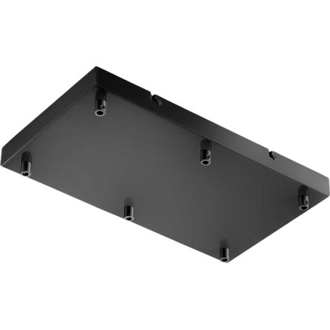 Ofelia Mini B R/6 Rosace Rectangulaire - Base Pour Suspension À 6 Trous, Finition Noir Mat, Degré Ip20 - Gealuce (1/3)