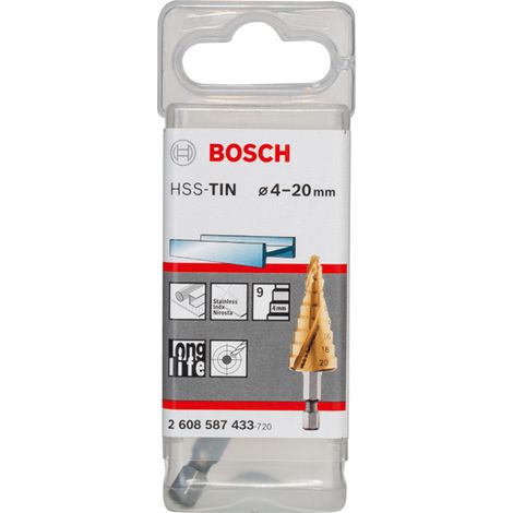 Forets étagés HSS-TiN 4 - 20 mm, 70,5 mm Bosch (1/6)