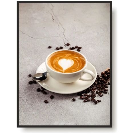 Affiche avec cadre Image pour le mur de la cuisine décoration de cuisine Tasse de café (1/5)