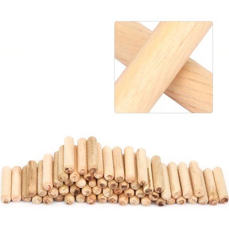 1 lot de 10 chevilles en bois rainurées pour menuiserie et bricolage (diamètre 10 mm, longueur 50 mm) (1/5)