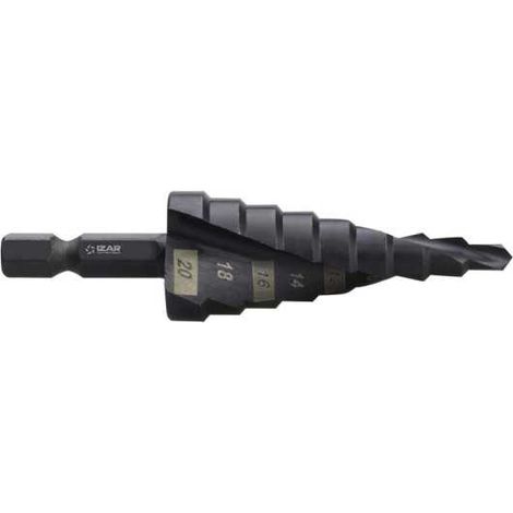 Broca Set 04,0X12,0 HSS Co Escalonada Espiral DIN E6.3 04,0X20,0 - 06,0X30,0 mm -1622- IZAR (1/4)