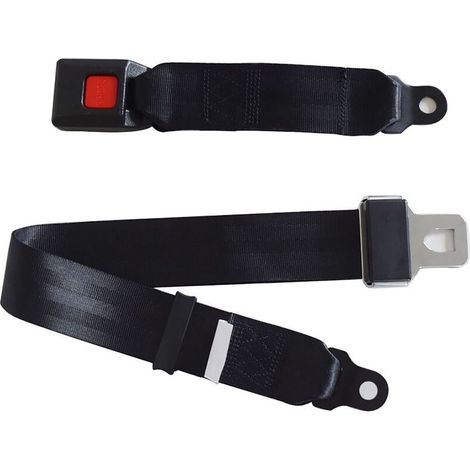 Ceinture de sécurité 2 points réglable noire – Installation facile – Haute résistance à la traction – Universelle pour voiturette de golf et autobus scolaire (1/5)