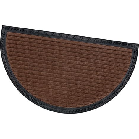 Zerbino Ingresso Antiscivolo Robusto Assorbente Tappeto Casa Asciugapassi Semiluna - Marrone