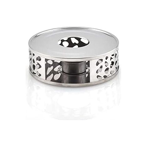 Chauffe-thé pour théière, Chauffe-thé en Acier Inoxydable avec Support pour Bougie Chauffe-Plat Base de thé, Bougie Chauffe-Plat, Convient à Toutes Les théières, Couleur Argent (1/5)