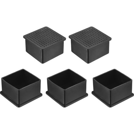5 Pièces Bouchons Carrés en Plastique 50 x 50mm Noir (1/5)