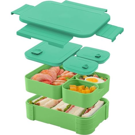 Lunch Box pour École et Vacances - Boîte à Repas Pratique et Légère, Range-Aliments Étanche pour Enfants et Adultes (1/4)