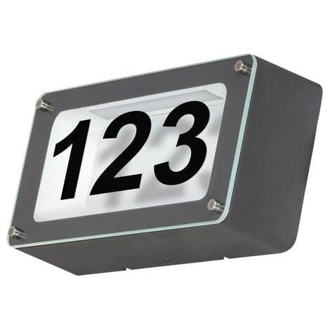 Lampada numero civico LED 6W 4500K IP54 antracite Hannover