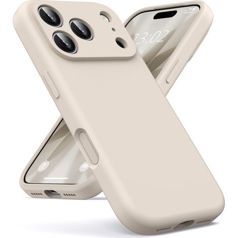 Coque pour iPhone 18 Pro / 17 Pro Silicone Liquide, Gris Pierre (1/5)