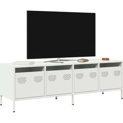 TV-Schrank Weiß 135x39x43,5 cm Kaltgewalzter Stahl