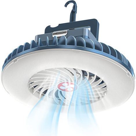 Ventilateur silencieux avec éclairage LED intérieur, batterie rechargeable USB, accessoires de camping (1/5)