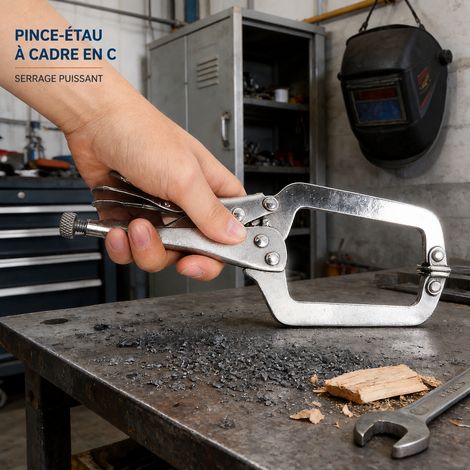 Pince étau en C 9 pouces 230 mm acier carbone soudure menuiserie 23 × 7 × 1 cm 300 g – Livraison gratuite (1/5)