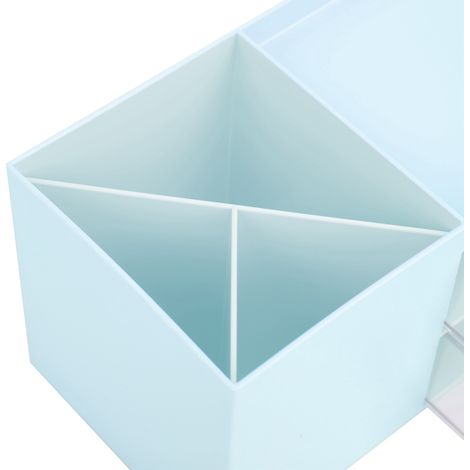 Multifunktionale Aufbewahrungsbox für Zuhause oder Büro mit transparenten Schubladen, blauer ABS-Kunststoff, 17,5 x 9 x 9 cm – organisierte Aufbewahrung für Kosmetikartikel und Schreibwaren (1/5)