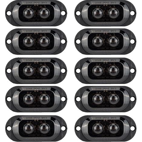 Feux de Position Latéraux LED - Feux de Gabarit pour Remorque 12-24V Clignotants Latéraux pour Remorques Camions Camping-Cars Bus Voitures Universels Étanches 3000K (Ambre/Jaune) (1/5)
