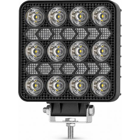Faro da lavoro LED quadrato bianco e ambra per auto e veicoli fuoristrada, luce ausiliaria di guida (1/5)