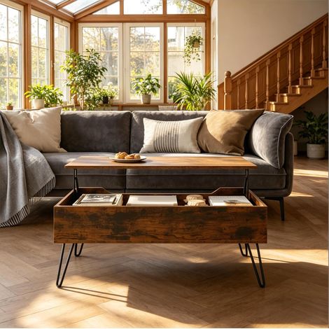 Couchtisch höhenverstellbar mit Stauraum 95x50 cm OKMYHOME (1/5)