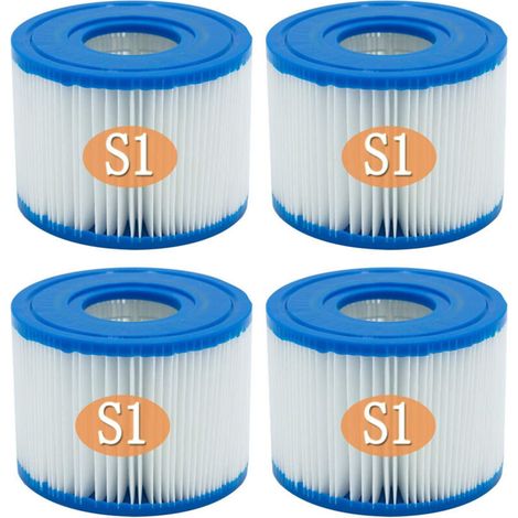 INTEX 29001E Packung mit 4 PureSpa Typ S1 Poolkartuschen, einfach zu installieren - Crezuo