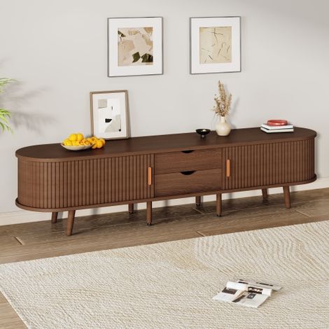 Meuble de rangement 170 x 40 x 42 cm, avec hauteur réglable et caillebotis, MDF, Noyer (1/5)
