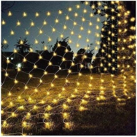Guirlande Lumineuses Filet, 192 LED Filet Lumineux 3M X 2M 8 Modes Énergie Étanche, Dimmable pour Chambre Noël Mariage Soirée Maison Jardin, Blanc Chaud (1/5)