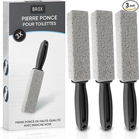 Pierre Ponce Toilet Cleaner for Limescale Limestone Pumice Stone Toilet Cleaning Stone Descaler with Black Handle (1/5)