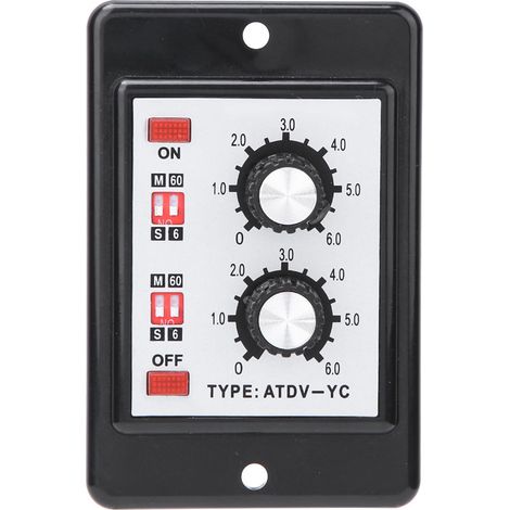 Interrupteur à minuterie double marche/arrêt avec bouton de commande ATDV-YC 6S-60M (DC 24V) (1/5)