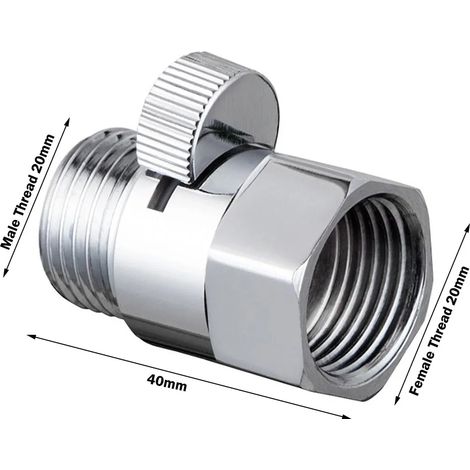 (B)1 pièce Vanne de régulation de débit de douche en laiton, raccords femelle et mâle G1/2, vanne d'arrêt pour pommeau de douche, vannes de régulation de débit d'eau à ouverture rapide (1/5)
