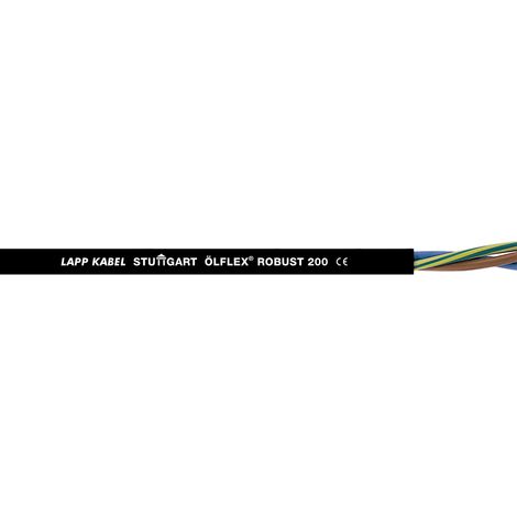 10 Meter Lapp 0021803 Ölflex Robust 200 Allwetter-Steuerleitung 5x1 mm² mit grün-gelbem Schutzleiter I Kabel UV-beständig, halogenfrei I farbkodierte Anschlussleitung 5-adrig schwarz