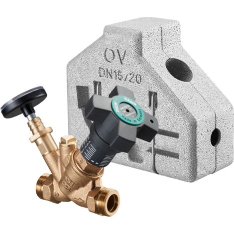 OVENTROP Válvula de circulación estática Aquastrom C con rosca macho DN 25, G 1 1/4, con aislamiento térmico y termómetro, 4207108