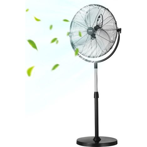 Industrieller Standventilator, 560 mm Ventilator mit 115-147 cm einstellbarer Höhe, Bodenventilatoren mit 3 einstellbaren Geschwindigkeiten, Windmaschine für Wohnzimmer, Zuhause, Büro, Schwarz (1/5)