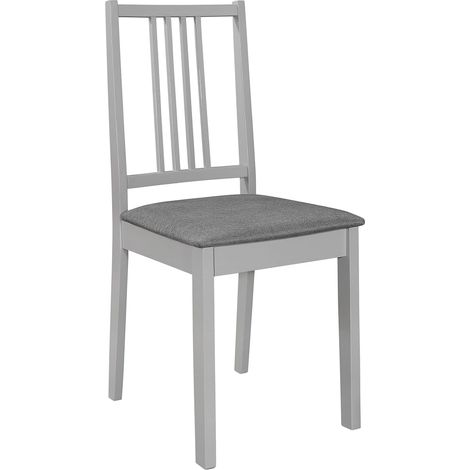 Maison Exclusive - Esszimmerstühle mit Kissen 2 Stk. Grau Massivh