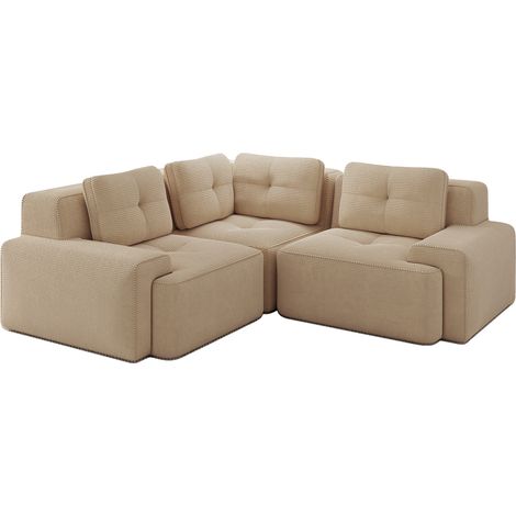 Sofá modular esquinero de pana beige HOMVRA (1/5)