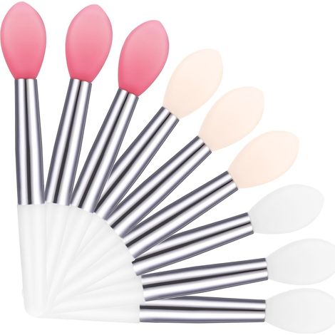 Lot de 9 pinceaux applicateurs en silicone pour masque à lèvres - Mini pinceau applicateur pour baumes et rouges à lèvres (1/5)