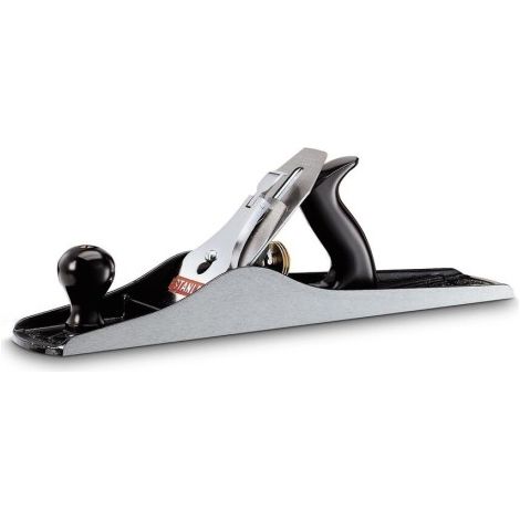 Stanley – Rabot à main réglable 60mm – Finition laquée noire – Mécanisme de réglage fin – Pour bois dur et teck – Largeur de lame 455mm