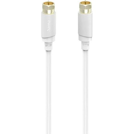 Hama antenne, SAT Câble de raccordement [1x Coaxial mâle - 1x Coaxial mâle] 5 m 120 dB blanc (1/2)