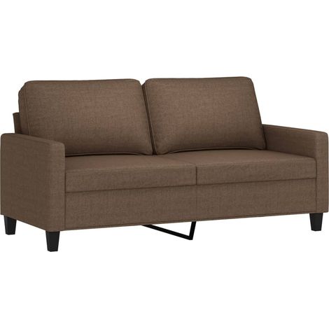 Divano a 2 Posti Marrone 140 cm in Tessuto vidaXL 689839 (1/5)