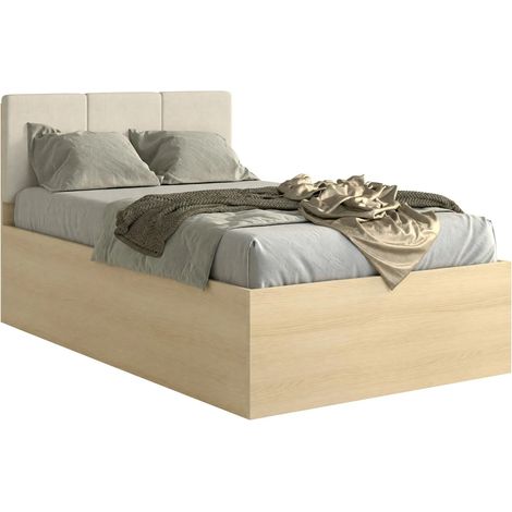 Cama Nolcala 113 , Individuales, 120x200, Aglomerado laminado, Somieres, 125x205x105cm (1/5)