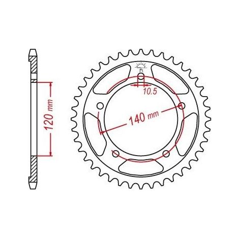 Pignon arrière en acier JT R1792-42, 42 dents, taille 525